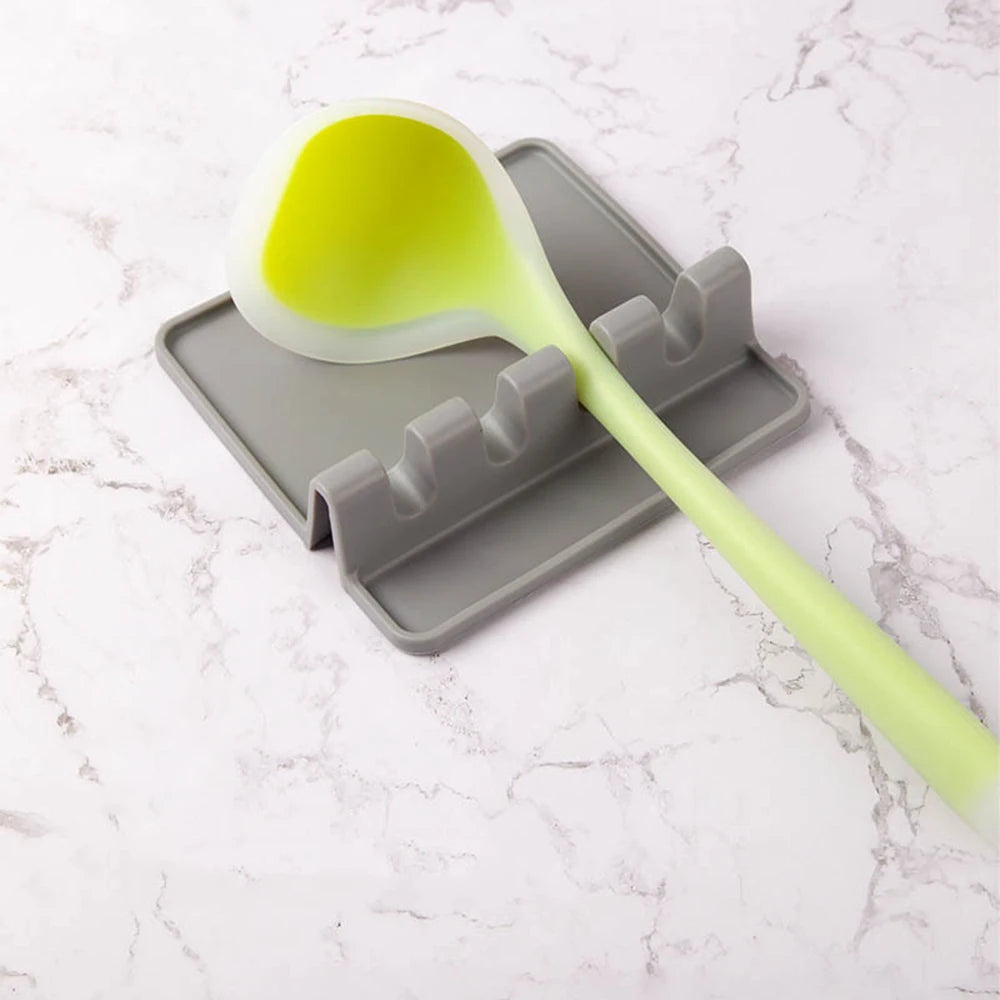 Long Handle Silicone Soup Spoon Kitchen Non-Stick Large Food Spoons Ladle Heat Resistant Soup Scoop Home Cooking Utensils Tool