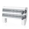 Large Food Cling Film Dispenser 4 In 1 Wall-Mounted Plastic Wrap Cutter Aluminium Foil Dispenser Kitchen Accessories Organizer